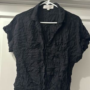 Cloth & Stone Black Linen Tie Top